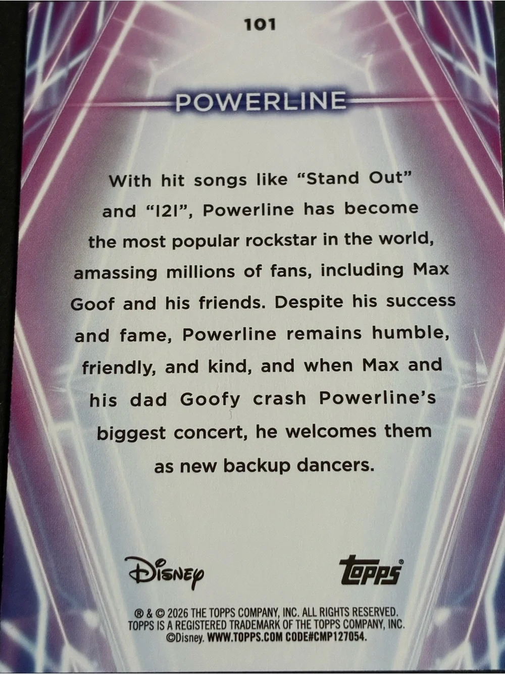 2026 Topps Disney Neon Powerline #101 Rainbow Foil Goofy Movie Card